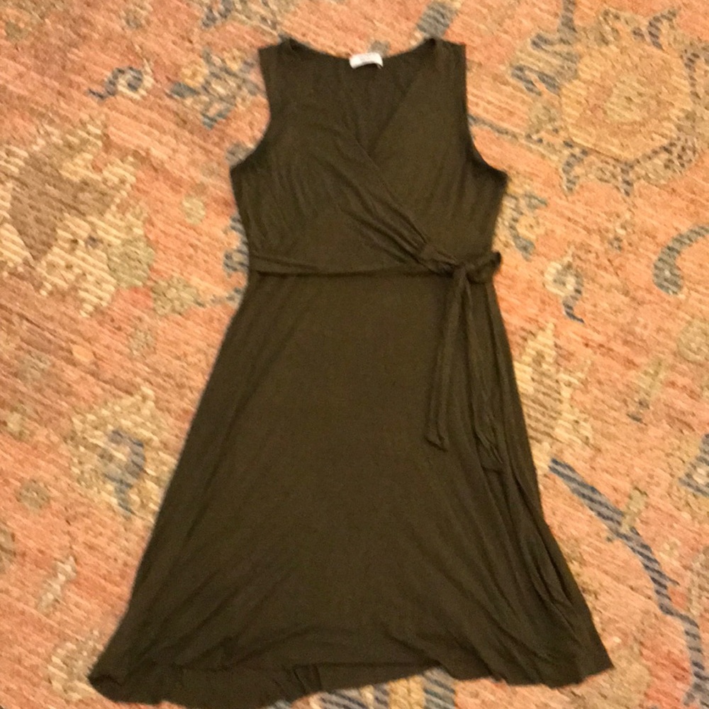 Olive green Anthropologie wrap dress